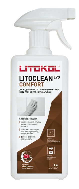 Средство для удаления остатков цементных растворов LITOCLEAN COMFORT EVO, 1 л.